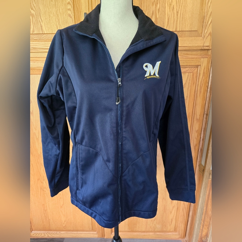 Antigua Women's Navy Milwaukee Brewers Jacket